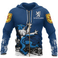 Rampant Lion of The Royal Arms of Scotland Hoodie NNK 1500-Apparel-PL8386-Zip Hoodie-S-Vibe Cosy™