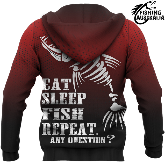 Fishing Australia - Eat Sleep Fish Repeat Hoodie - Amaze Style™-Apparel