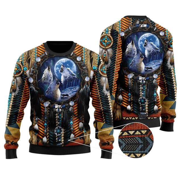 Wolf Native American 3D All Over Printed Unisex Shirts No 17