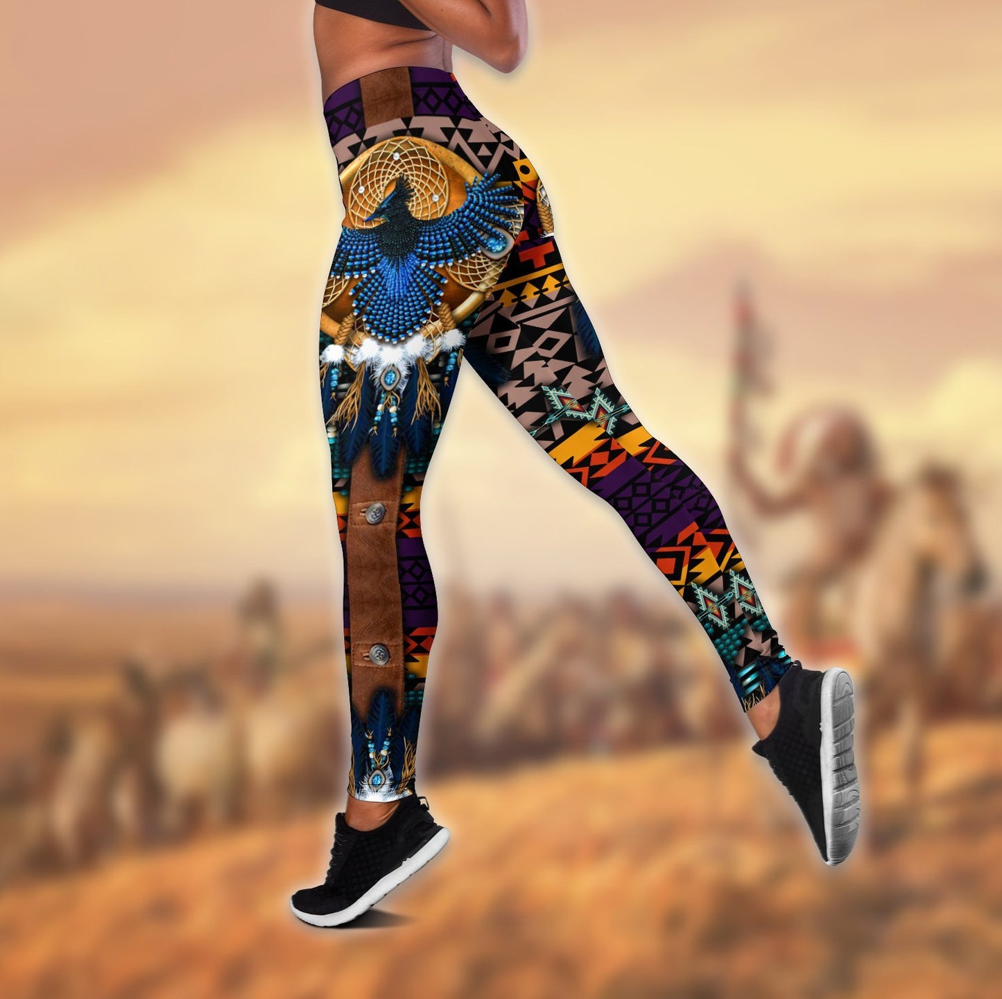 Native American 3D All Over Printed Legging + Hollow Tank