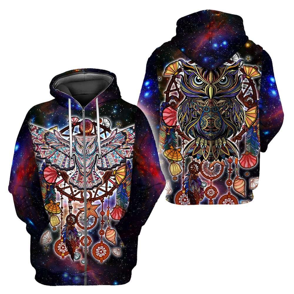 Owl Native American 3D Over Printed Unisex Shirt