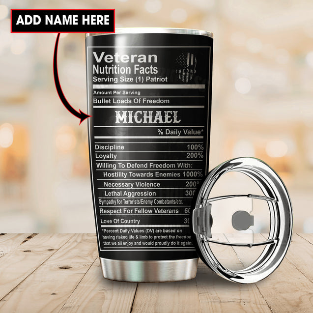 Customize Name United States Veteran Tumbler