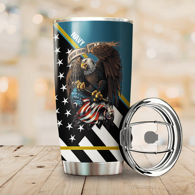 Customize Name United States Navy Steel Tumbler