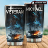 Customize Name United States Navy Veteran Steel Tumbler