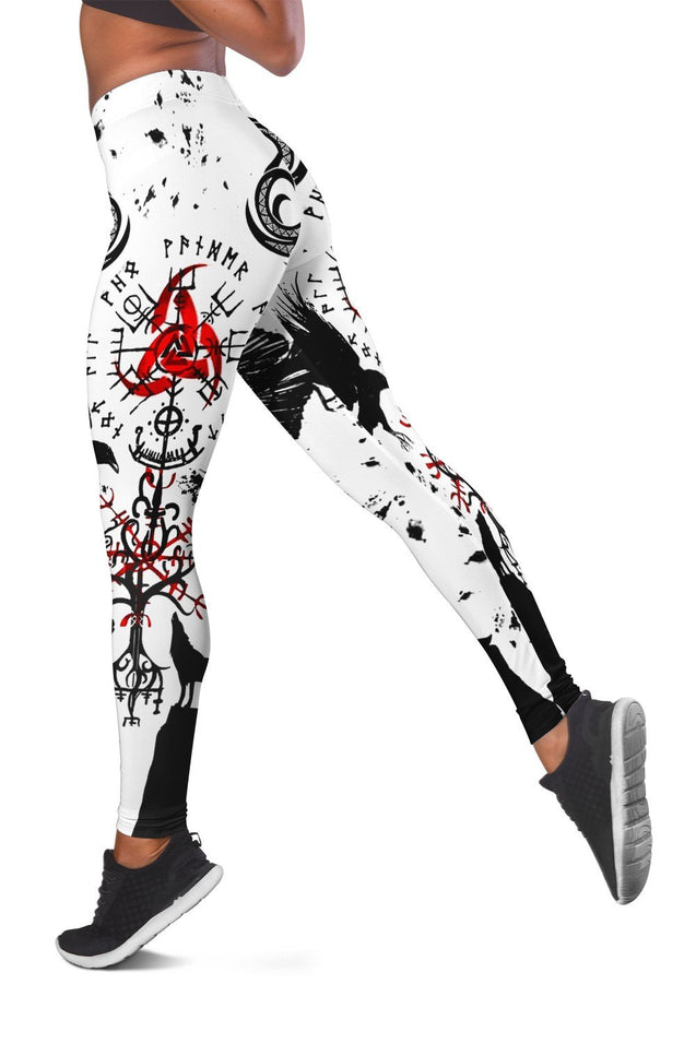 Vkings Tattoo Leggings and Hollow Out Tank Top-Apparel-HP Arts-S-S-Vibe Cosy™