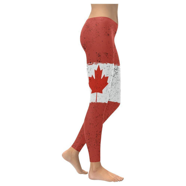 CANADA GRUNGE FLAG LEGGING A0-Apparel-Khanh Arts-Legging-S-Vibe Cosy™