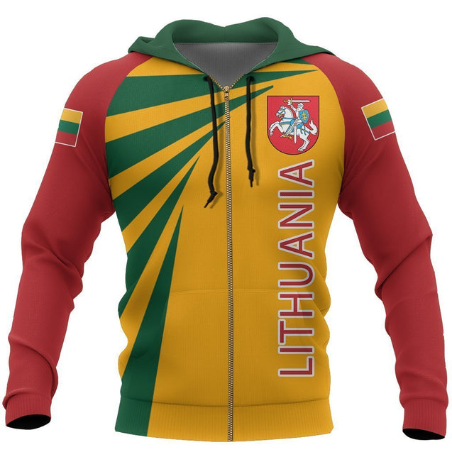 Lithuania Vytis Hoodie Coat Of Arms - Tornado Version-Apparel-Phaethon-Zipped Hoodie-S-Vibe Cosy™