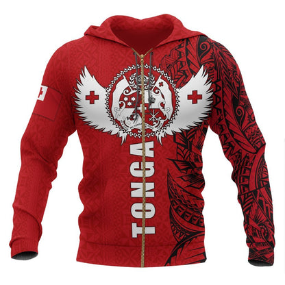 Tonga in My Heart Polynesian Tattoo Style 3D Printed Shirts TT0104-Apparel-TT-Zipped Hoodie-S-Vibe Cosy™
