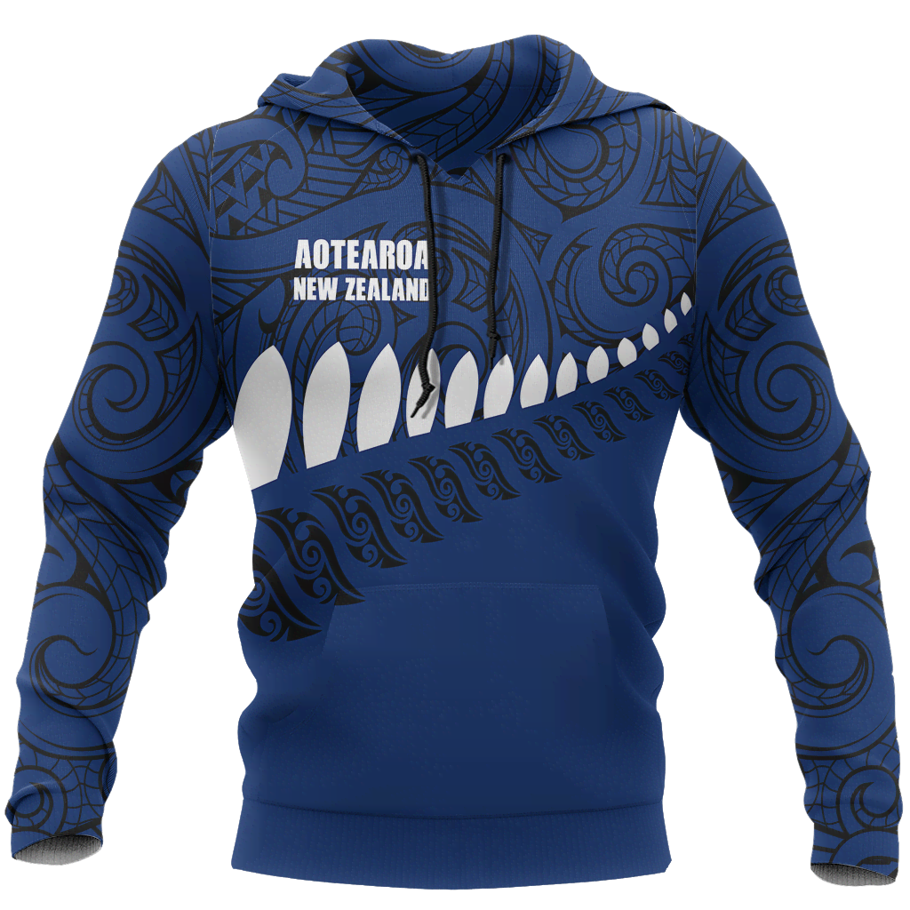 New Zealand Aotearoa Pullover Hoodie Blue HC-Apparel-Huyencass-Hoodie-S-Vibe Cosy™