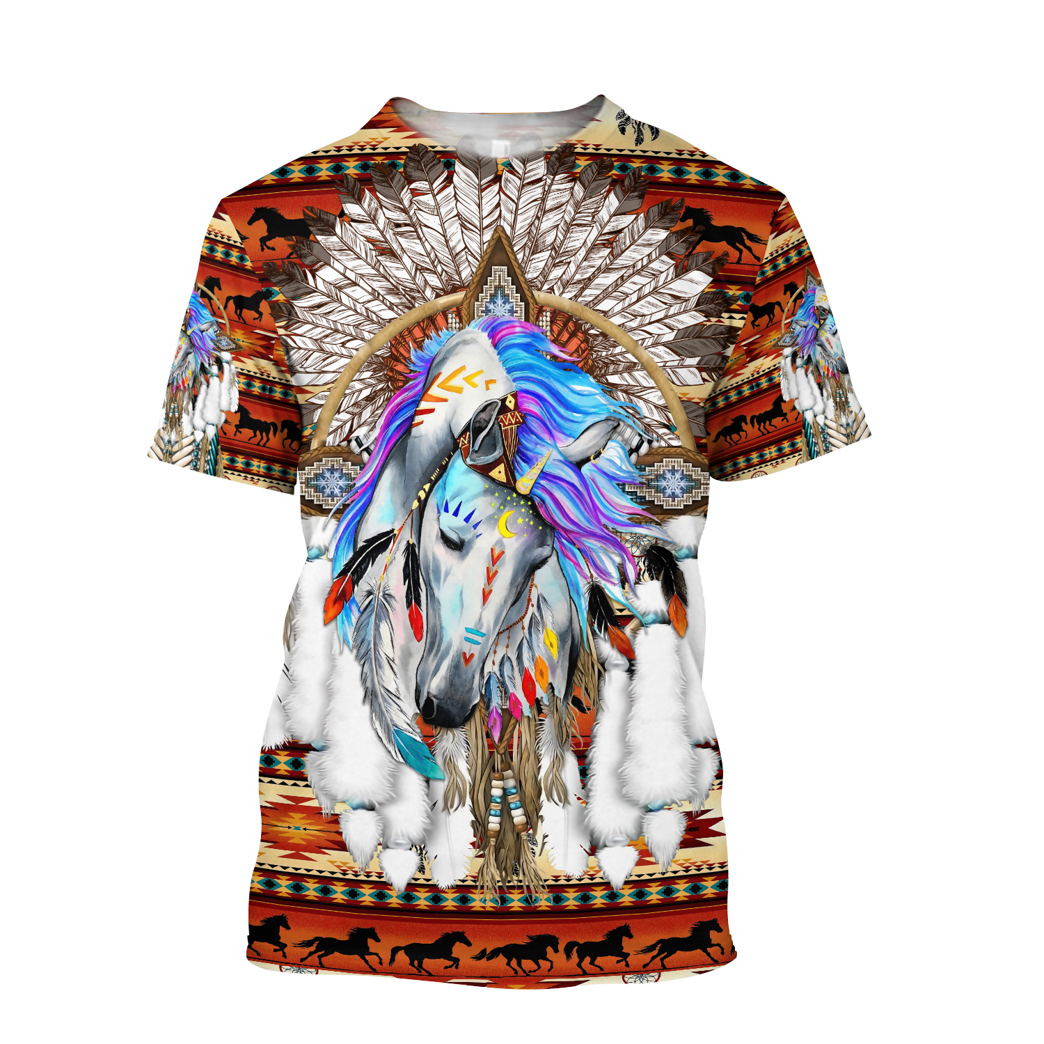 Horse Dreamcatcher Native American Blue Hoodie 3D All Over Printed Shirts DA140920203-LAM