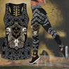 Gothic sign with skull and skeleton legging + hollow tank combo outfit HHT14082004