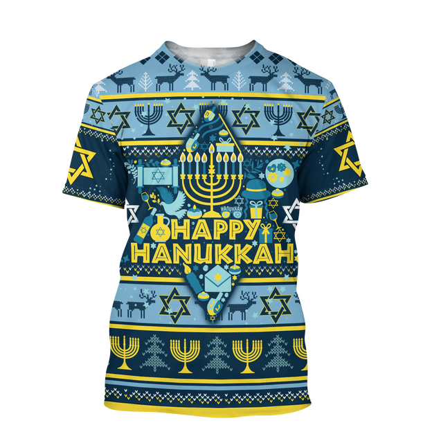 Premium All Over Printed Happy Hanukkah Shirts MEI