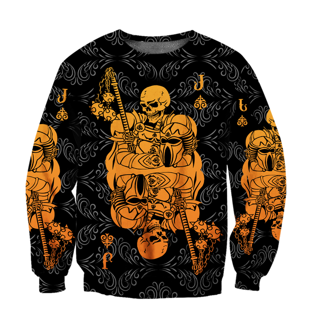 Samurai Skull Poker Over Printed Hoodie