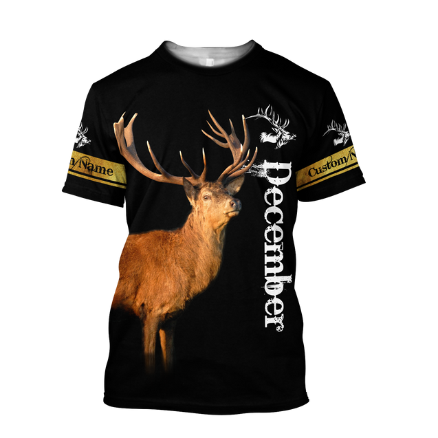 Premium November Deer Customize Name 3D All Over Printed Shirts