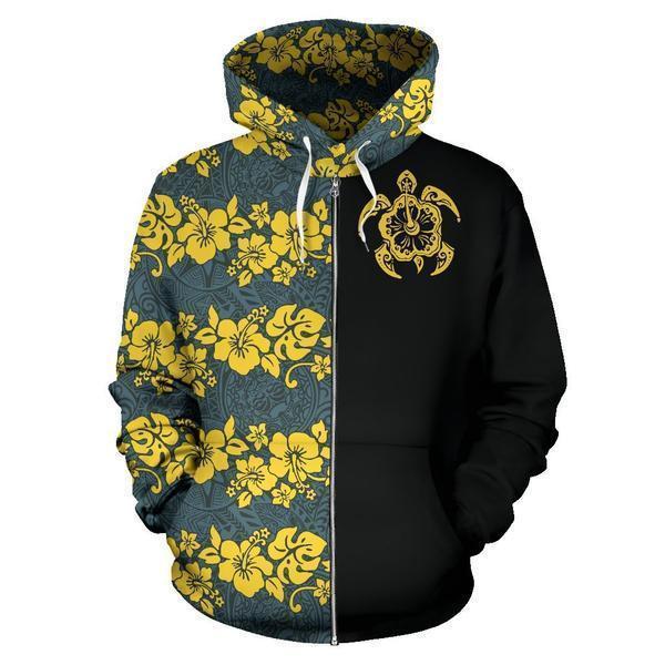 Hawaii Hoodie Turtle Hibiscus The Half TH3-ALL OVER PRINT HOODIES (P)-Phaethon-Hoodie-S-Vibe Cosy™