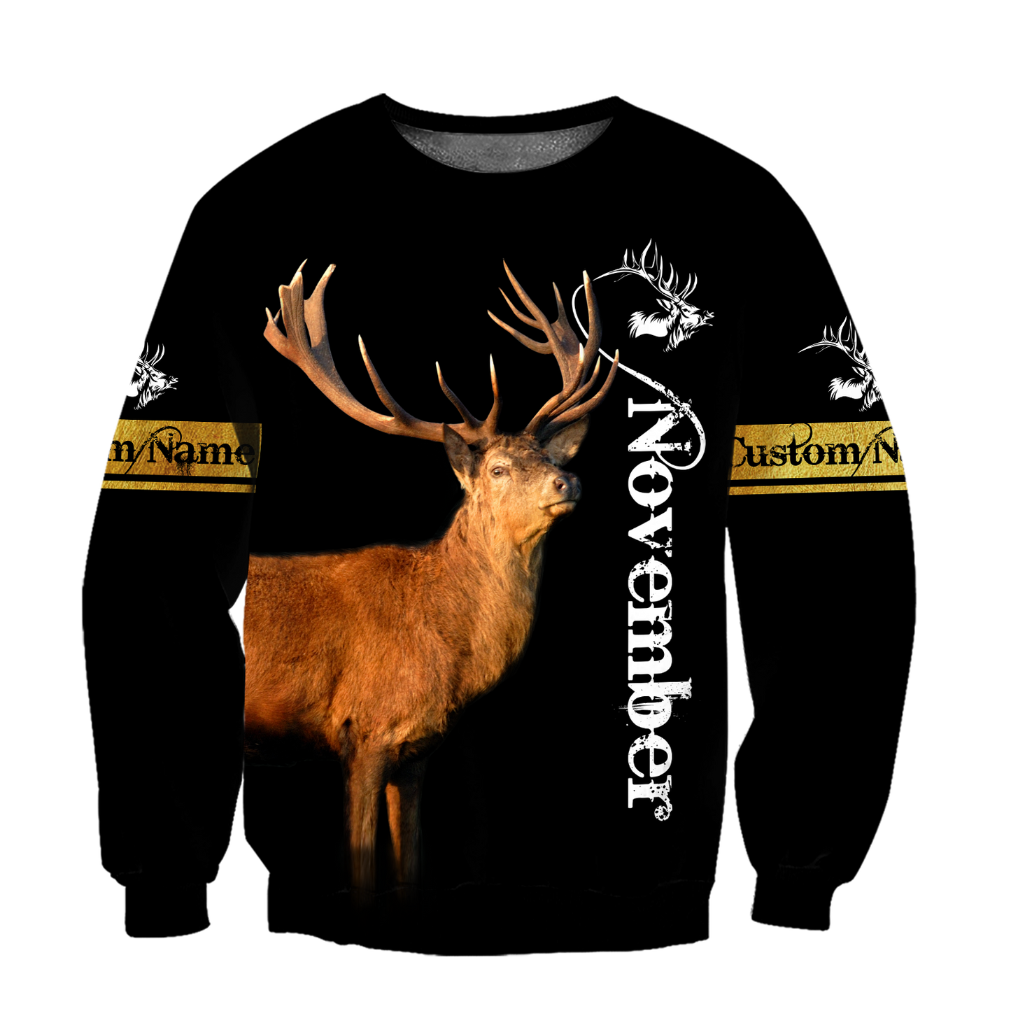 Premium November Deer Customize Name 3D All Over Printed Shirts
