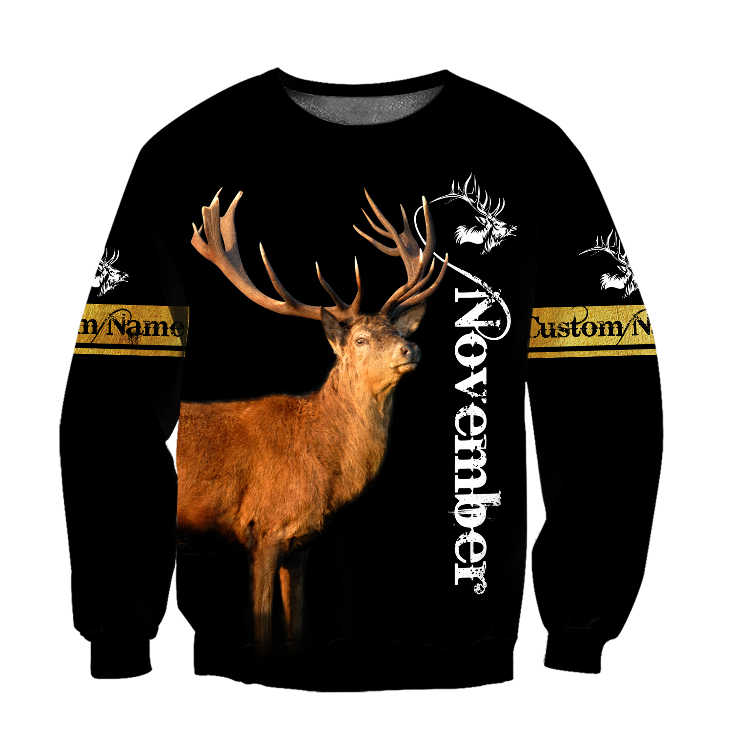 Premium November Deer Customize Name 3D All Over Printed Shirts
