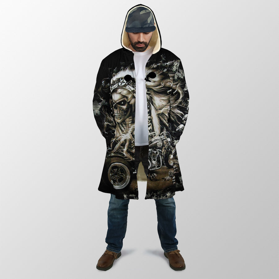 Skull Motorbike Hoodie Coat 3D for Men and Woman HHT21072006-LAM-Apparel-LAM-Hooded Blanket-S-Vibe Cosy™