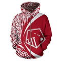 Hawaii Polynesian Tribal Hoodie - Circle Style White And Red Color - AH-ALL OVER PRINT HOODIES (P)-Phaethon-Zip Hoodie-S-Vibe Cosy™