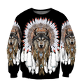 Wolf Native American Hoodie 3D All Over Printed Shirts