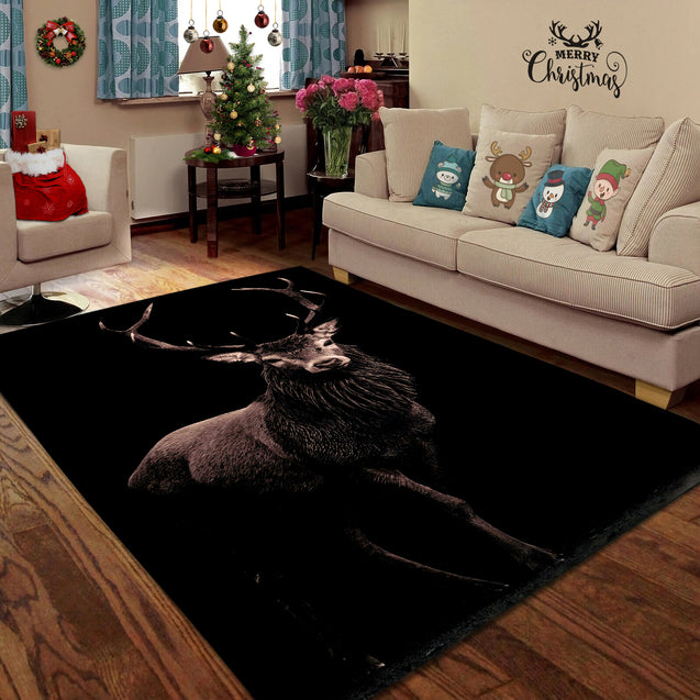 Alone Beautiful Deer Combo Rug