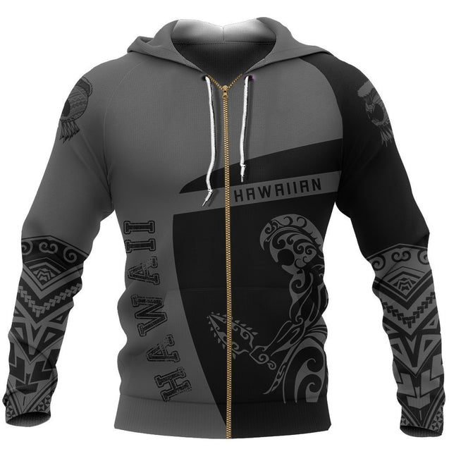 Hawaii Warrior Polynesian Sport Hoodie - Premium Style J1-Apparel-Phaethon-Zipped Hoodie-S-Vibe Cosy™