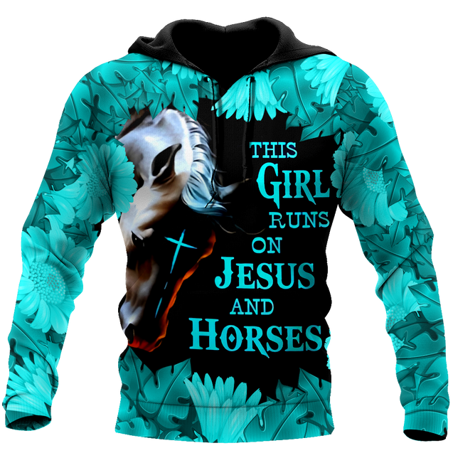 This Girl Runs On Jesus And Horses Shirts Hoodie HHT12082001