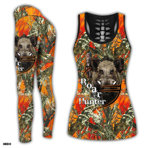 Boar Hunting Camo Orange Combo Tank Top + Legging TA043005-Apparel-TA-S-S-Vibe Cosy™