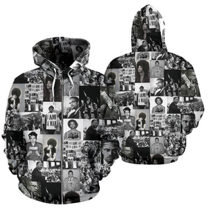 African Zip-Up Hoodie - Civil Rights Leaders Black Power Images-ALL OVER PRINT ZIP HOODIES-HPArt-Men-S-Black-Vibe Cosy™