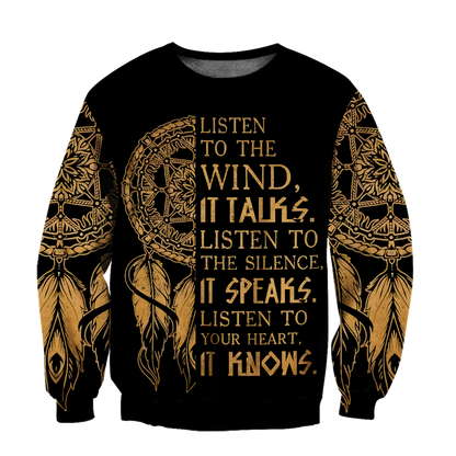 Wolf Native American Hoodie 3D All Over Printed Shirts