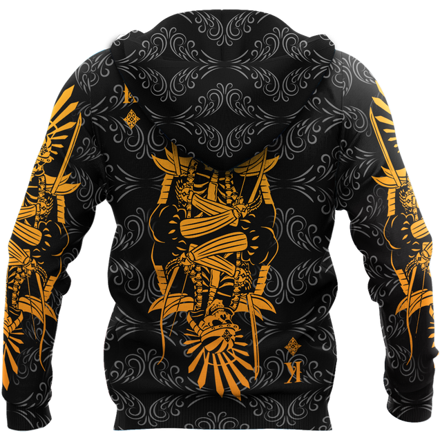 3D King Diamond Skull Poker Over Printed Hoodie