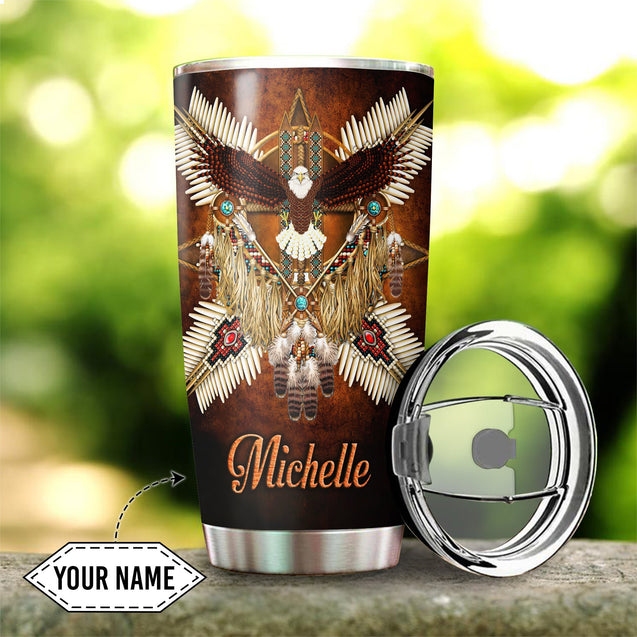 Customize Name Eagle Native American Steel Tumbler