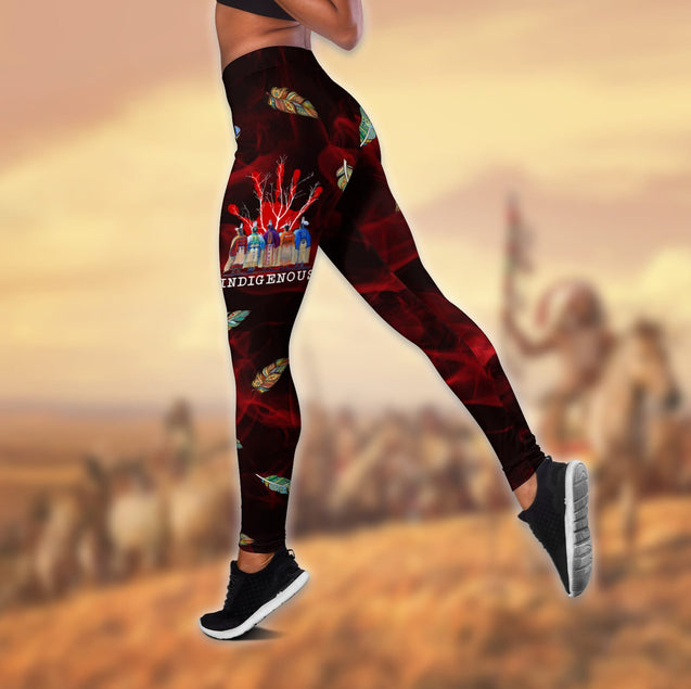 Native American 3D All Over Printed Legging + Hollow Tank