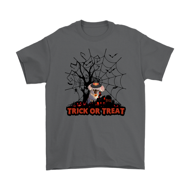 Australian Koala Trick or Treat Halloween T-Shirt 02 H9-T-SHIRTS-HP Arts-Gildan Mens T-Shirt-Charcoal-S-Vibe Cosy™