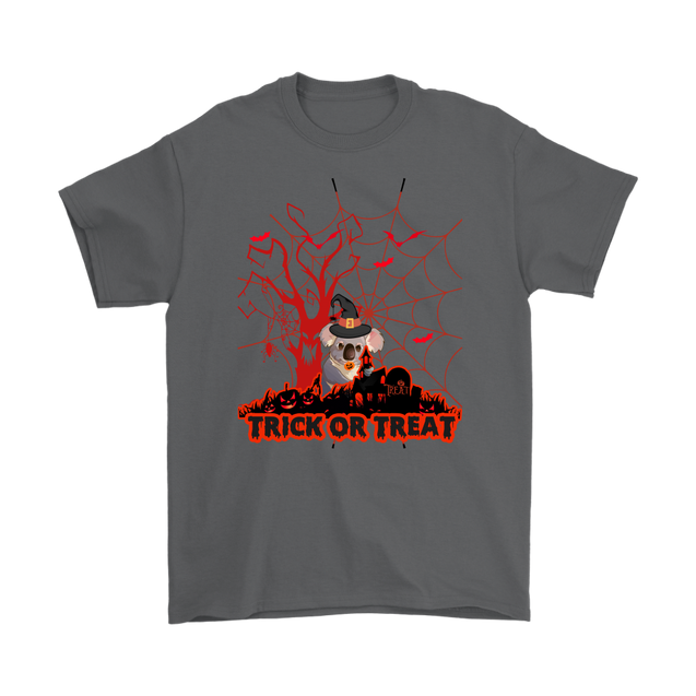 Australian Koala Trick or Treat Halloween Red T-Shirt 01 H9-T-SHIRTS-HP Arts-Gildan Mens T-Shirt-Charcoal-S-Vibe Cosy™