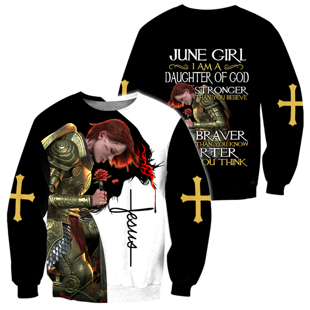 June Girl - I Am A Daughter Of God 3D All Over Printed Shirts For Men and Women Pi250502-Apparel-TA-Sweatshirts-S-Vibe Cosy™