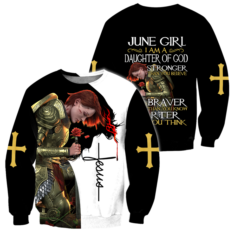 June Girl - I Am A Daughter Of God 3D All Over Printed Shirts For Men and Women Pi250502-Apparel-TA-Hoodie-S-Vibe Cosy™