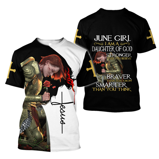 June Girl - I Am A Daughter Of God 3D All Over Printed Shirts For Men and Women Pi250502-Apparel-TA-T-Shirts-S-Vibe Cosy™