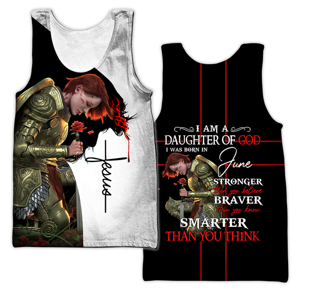 I Was Born In June- I Am A Daughter Of God 3D All Over Printed Shirts For Men and Women Pi250504-Apparel-TA-Tank Top-S-Vibe Cosy™