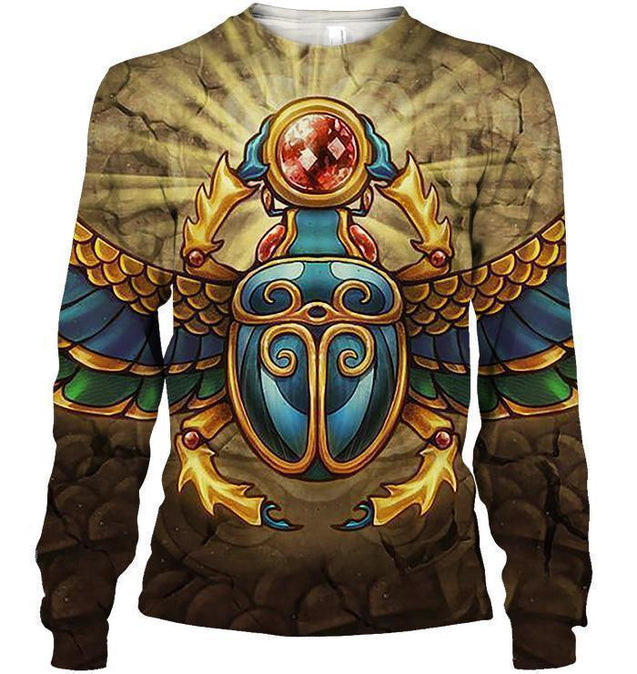 All Over Printed Egyptian Scarabs-Apparel-HbArts-Sweatshirt-S-Vibe Cosy™