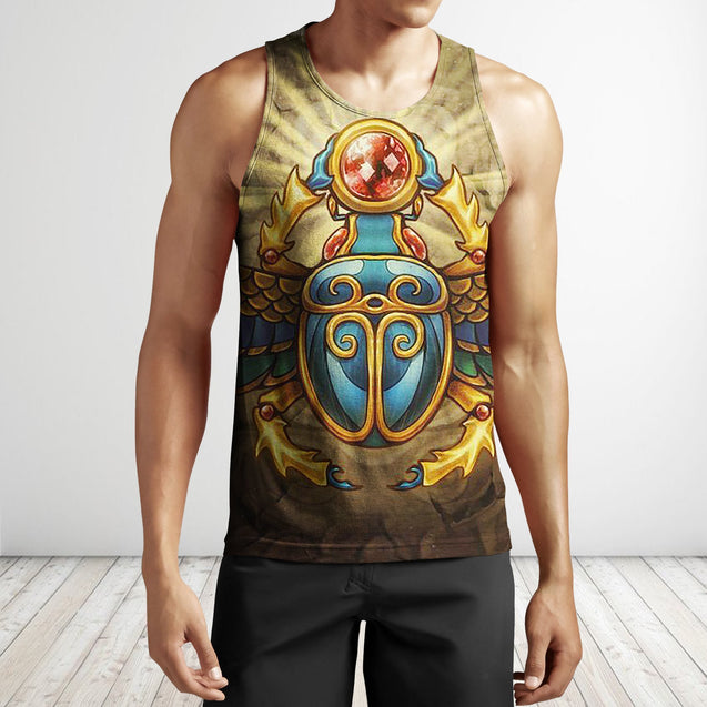 All Over Printed Egyptian Scarabs-Apparel-HbArts-Tank top-L-Vibe Cosy™