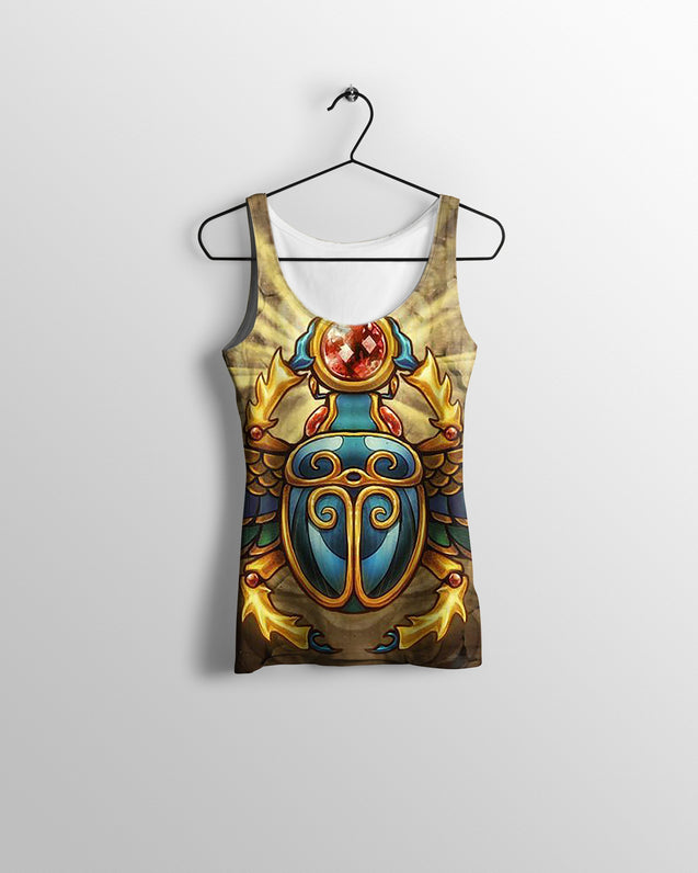 All Over Printed Egyptian Scarabs-Apparel-HbArts-Tank top-S-Vibe Cosy™
