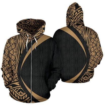 Polynesian Basic Gold Hoodie - Circle Style - AH-ALL OVER PRINT HOODIES (P)-Phaethon-Hoodie-S-Vibe Cosy™