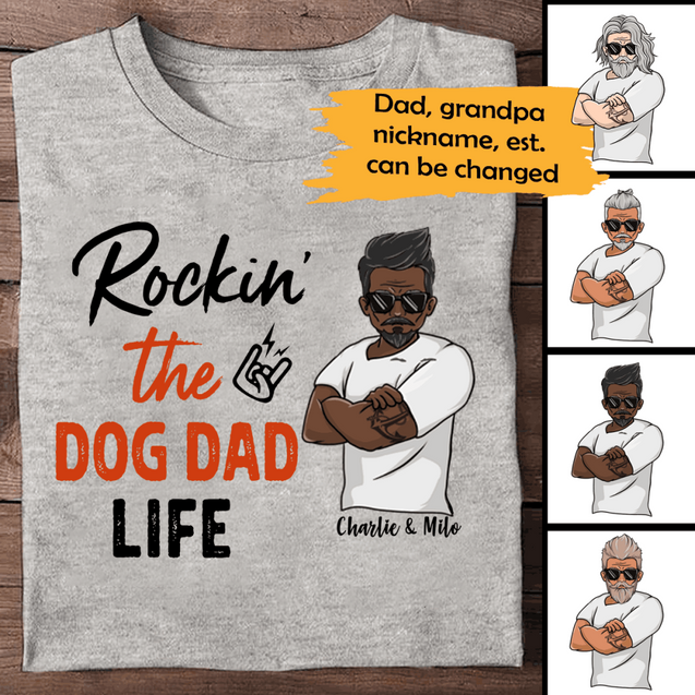 Rockin The Dog Dad Life Personalized T-shirt