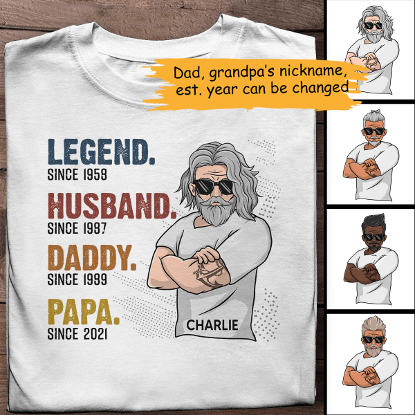 The Legend Grandpa Old Man Personalized T-Shirt