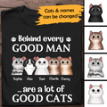 Behind Every Good Man Are A Lot Of Good Cats Personalized T-shirt Amazing Gift For Dad Father Bonus Dad