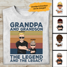 Grandpa And Grandson, The Legend And The Legacy Personalized T-Shirt, Best Gift For Grandpa And Grandson