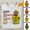 Fire Fighter, Husband, Daddy and Legend Personalized T-shirt Father's Day Gift