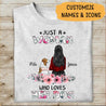 Just A Woman Who Loves Her Dog Floral Personalized T-Shirt, Best Gift For Dog Mom And Dog Lovers