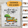 Rockin The Dog Mom And Camping Queen Life Personalized T-shirt Best Gift For Dog Lover Best Friends